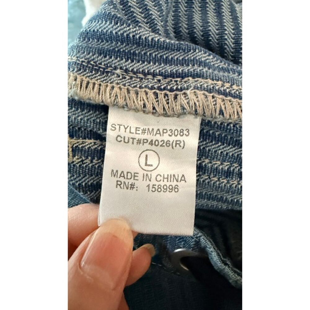 Aaron & Amber NWT Wide Leg Drawstring Jeans Patch Pocket Blue Size Large - Picture 7 of 8